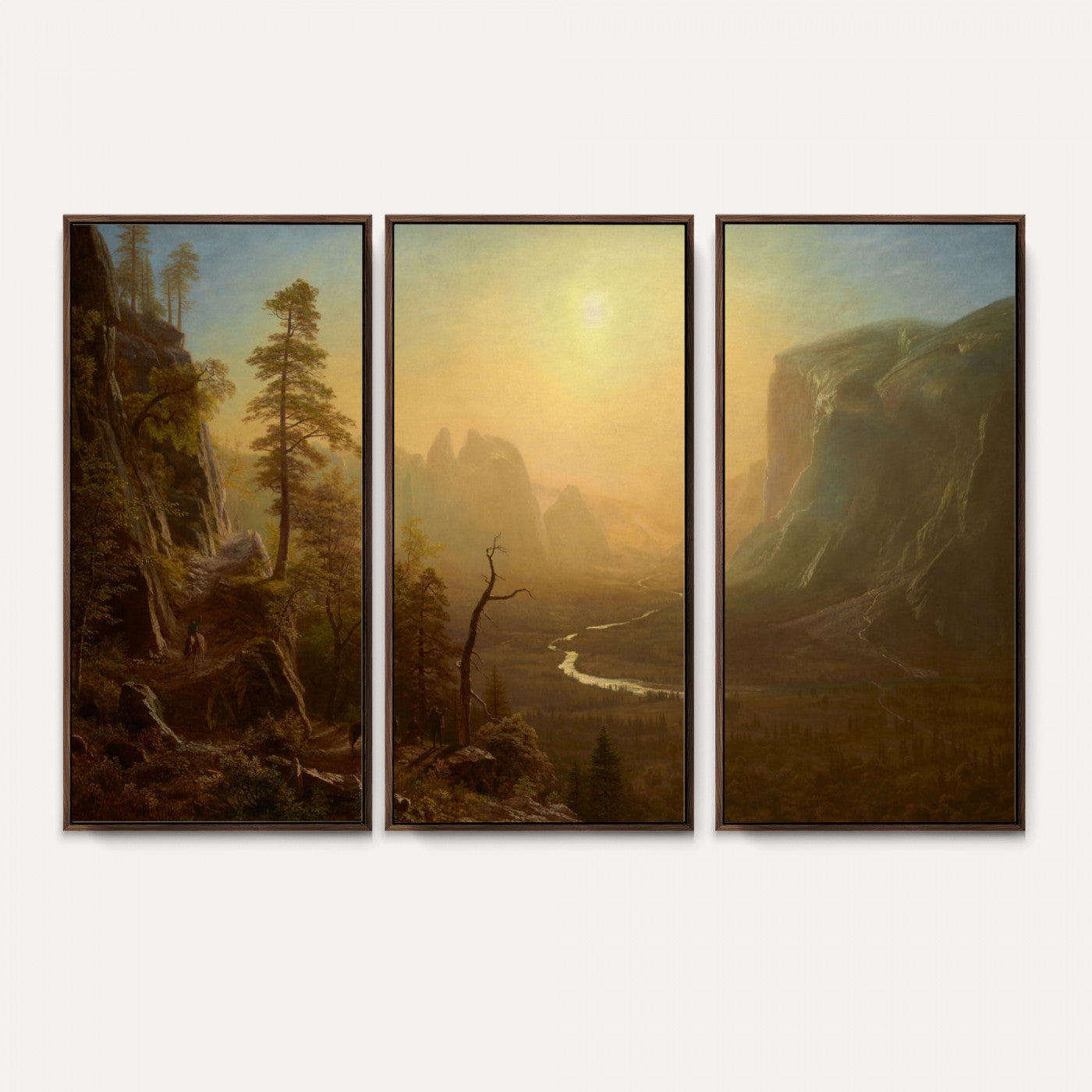 32350988-MGV-CV-36X24 - Albert Bierstadt Among the Sierra Nevada California Yosemite Wall Art Canvas Print, Classic Fine Art Painting Print