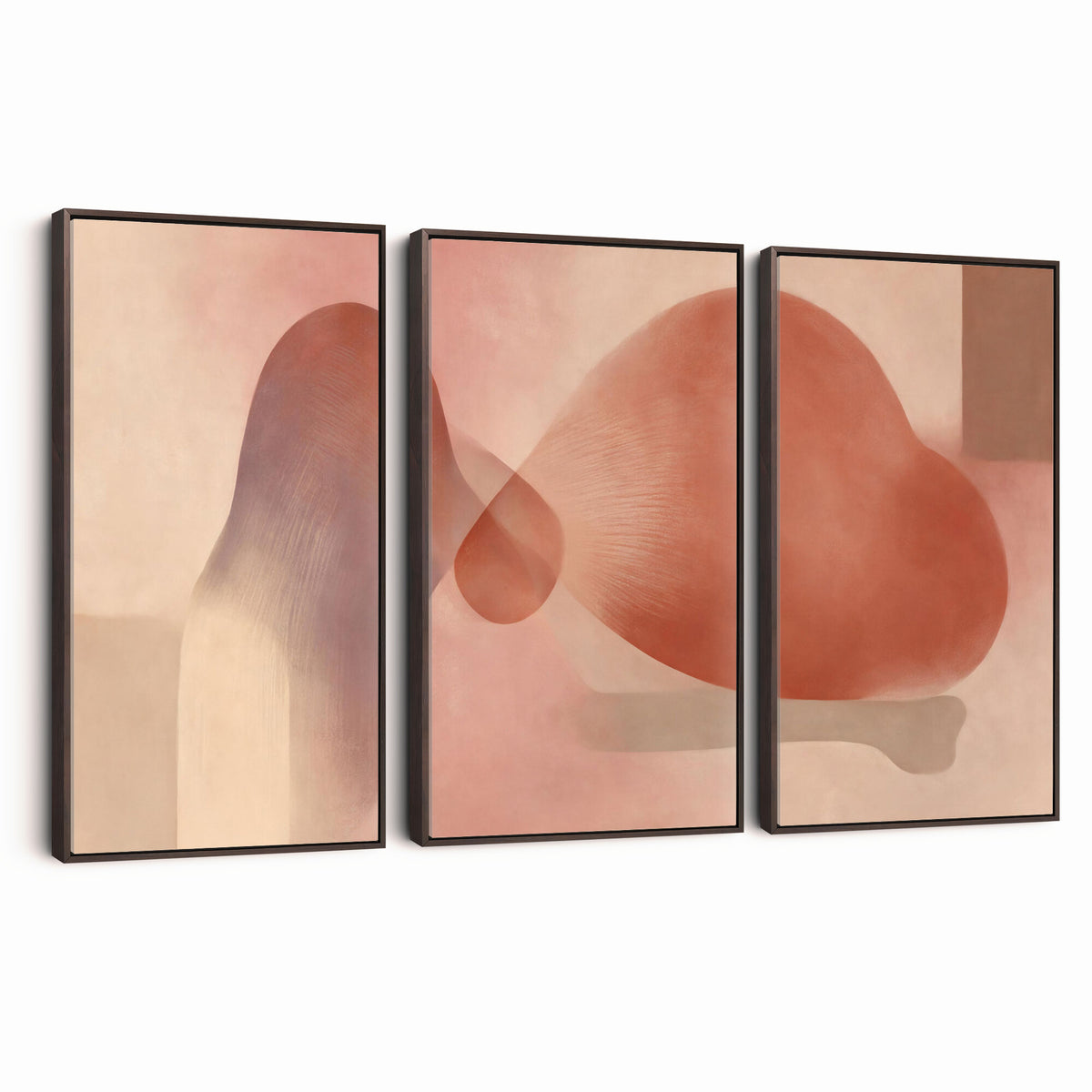 85110643-MGV-CV-36X24 - Vinna Begin Calin Biomorphic Abstract Wall Art Canvas Print, Terracotta Pink Organic Shapes