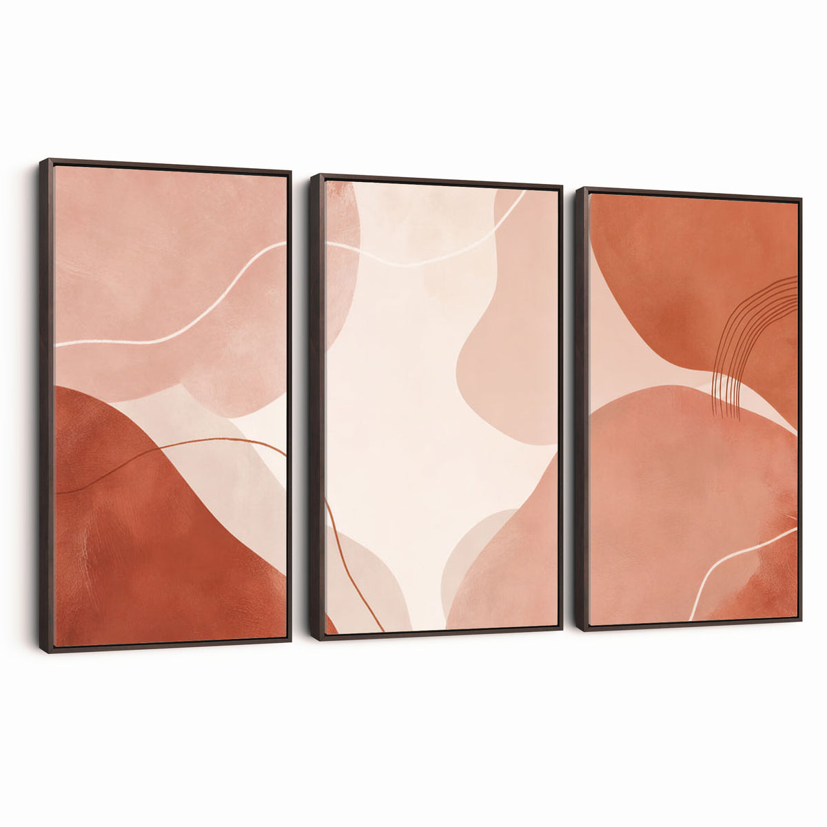 17685421-MGV-CV-36X24 - Abstract Boho Terracotta Wall Art Canvas Print, Mid Century Minimalist Painting Print
