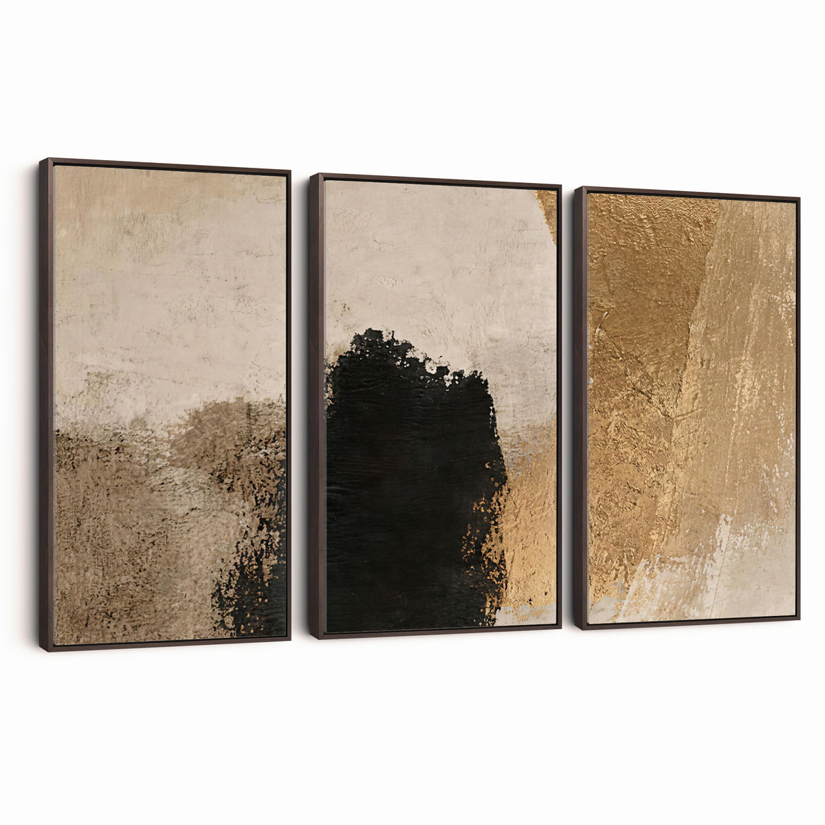 36003778-MGV-CV-48X32-3P - Mid Century Modern Geometric Canvas Wall Art, Abstract Triptych Print