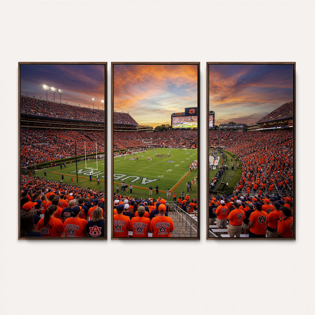 Auburn Tigers Wall Art Canvas Print, Jordan Hare Stadium in Auburn Alabama, Framed and Ready to Hang