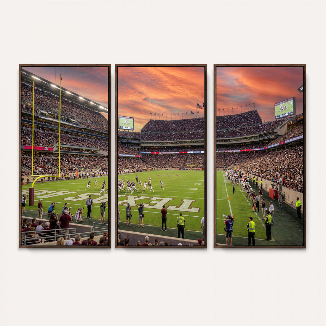 Texas A&M Aggies Wall Art Canvas Print, Kyle Field in College Station Texas, Framed and Ready to Hang