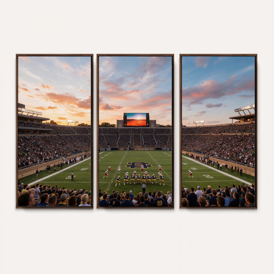 Panoramic Notre Dame Stadium Canvas Wall Art, Notre Dame Fighting Irish Stadium Print for Home Office