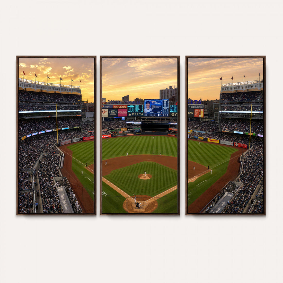 Yankee Stadium Canvas Wall Art, Bronx Baseball Print for Sports Den Decor