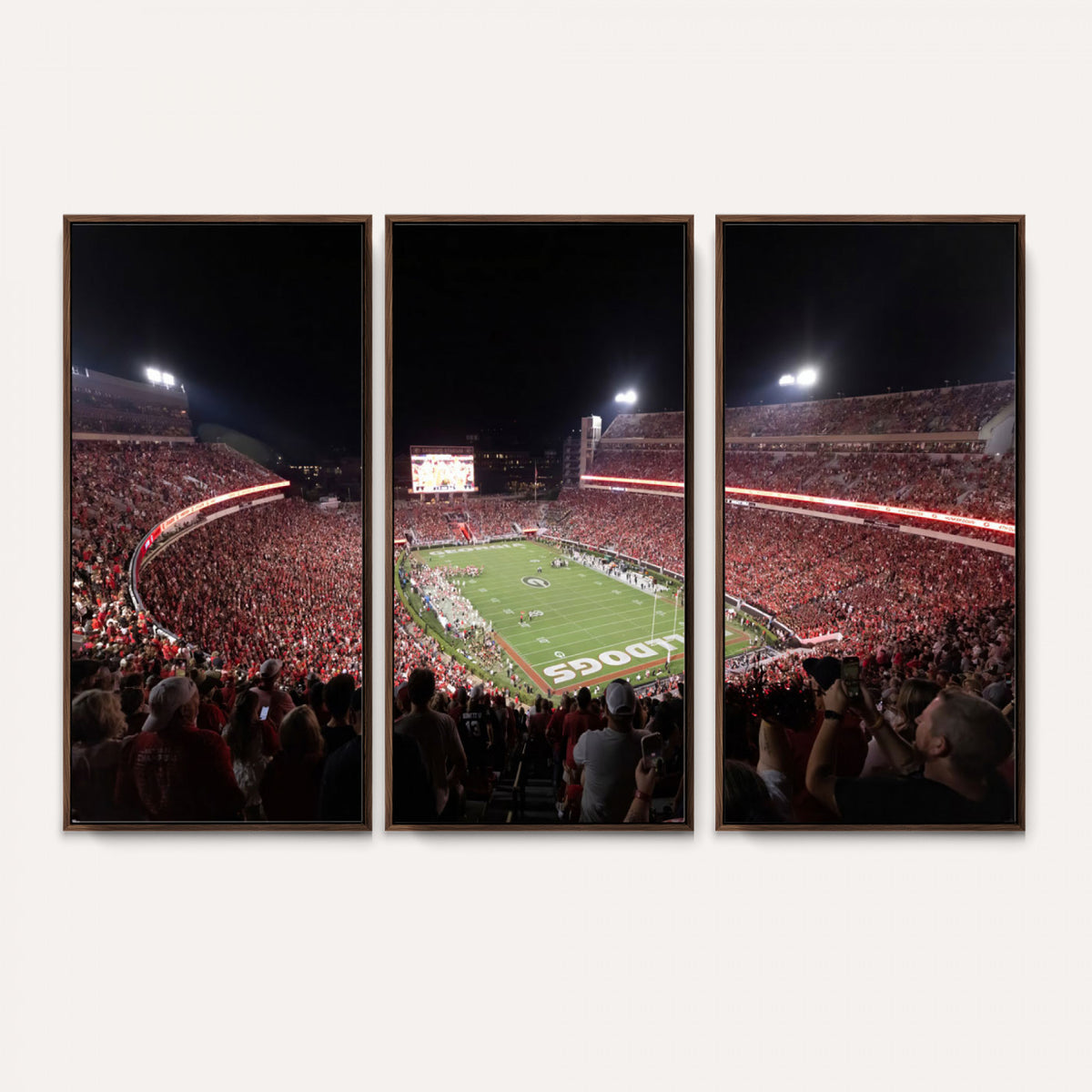 50587166-_Poster-30x20 - Sanford Stadium Georgia Bulldogs Canvas Print 3 Piece Framed Wall Art Extra Large Floating Frame Sports Poster Made in USA
