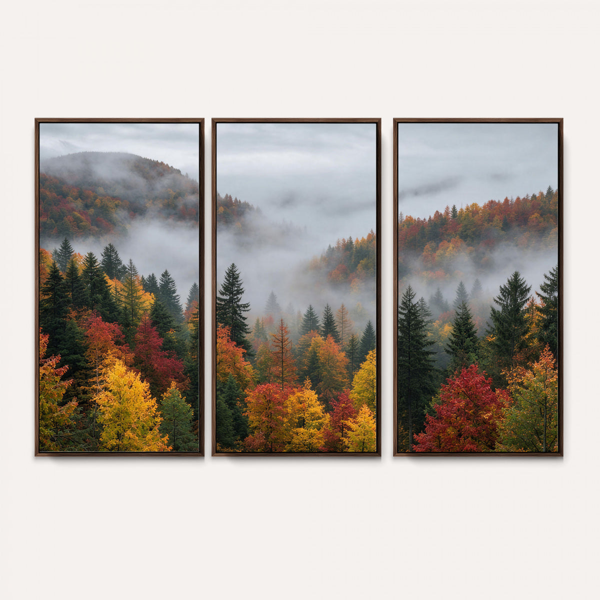 47877083-_Poster-30x20 - Fall Forest Misty Mountain Canvas Print Smoky Mountain Landscape Wall Art Autumn Trees Nature Poster Printing