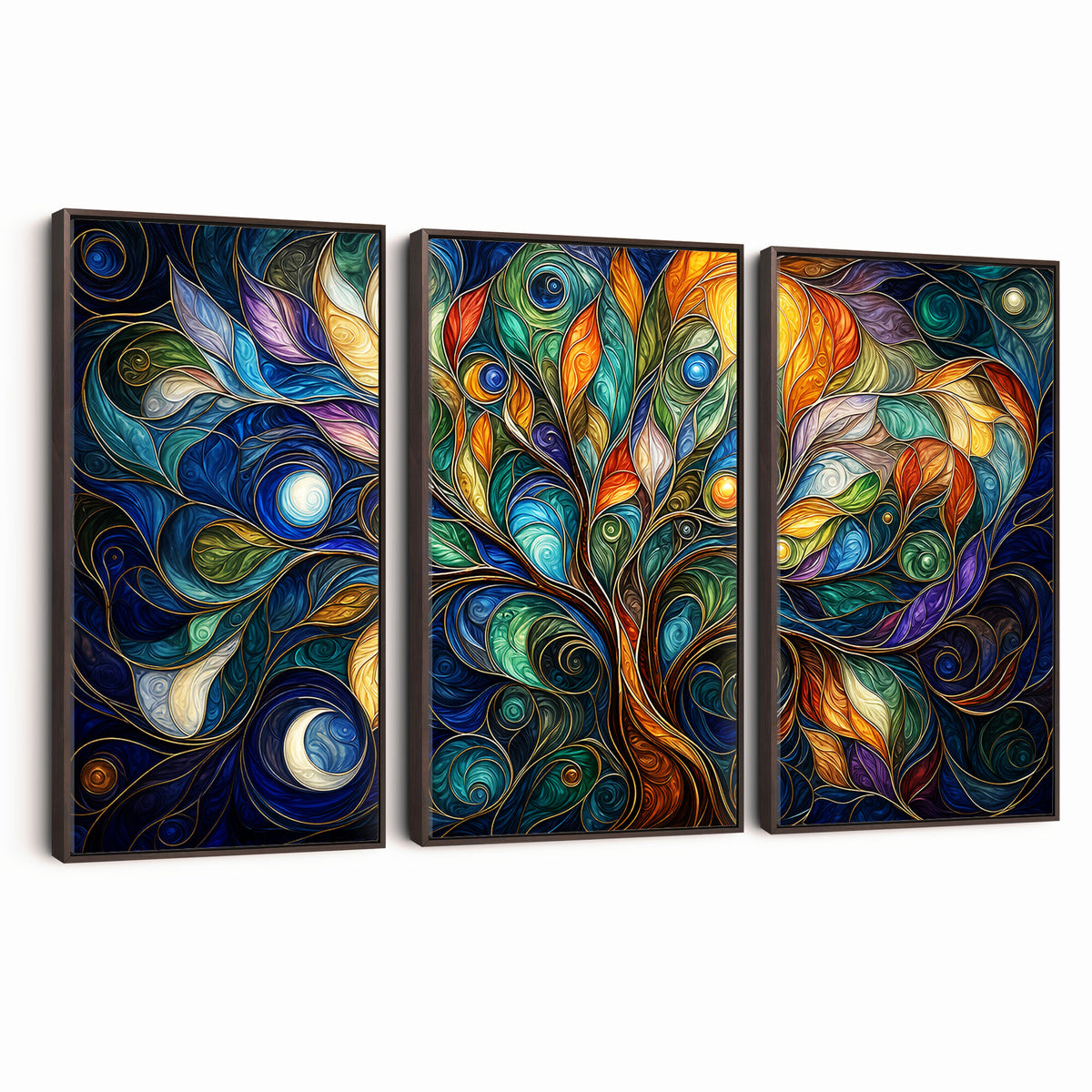 60127105-MGV-CV-36X24 - Psychedelic Tree Of Life Wall Art - Vibrant Swirl Cosmic Nature Decor