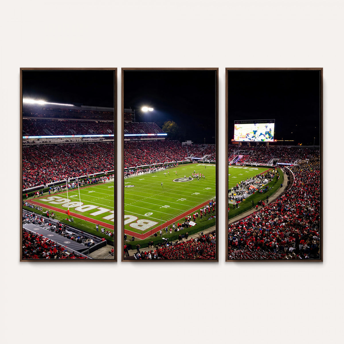 12753057-MGV-TP-30X20 - Sanford Stadium Night Game Canvas Wall Art - Georgia Bulldogs Football Stadium Print
