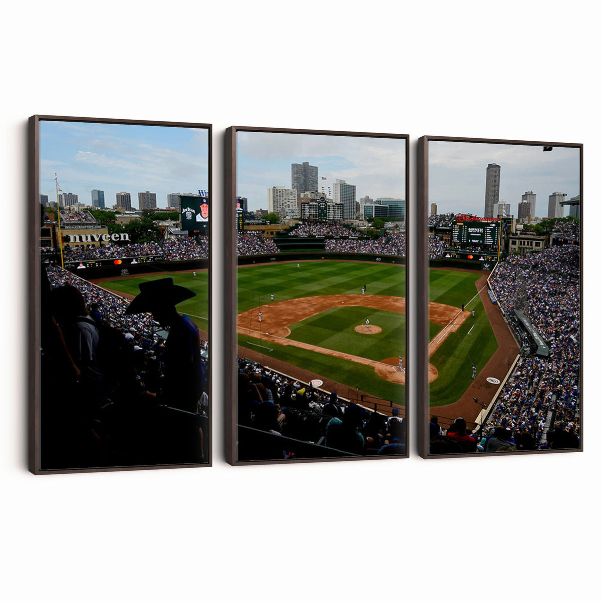 34859D-MGV-CV-36X24 - Chicago Cubs Baseball Team Print - Wrigley Field Stadium