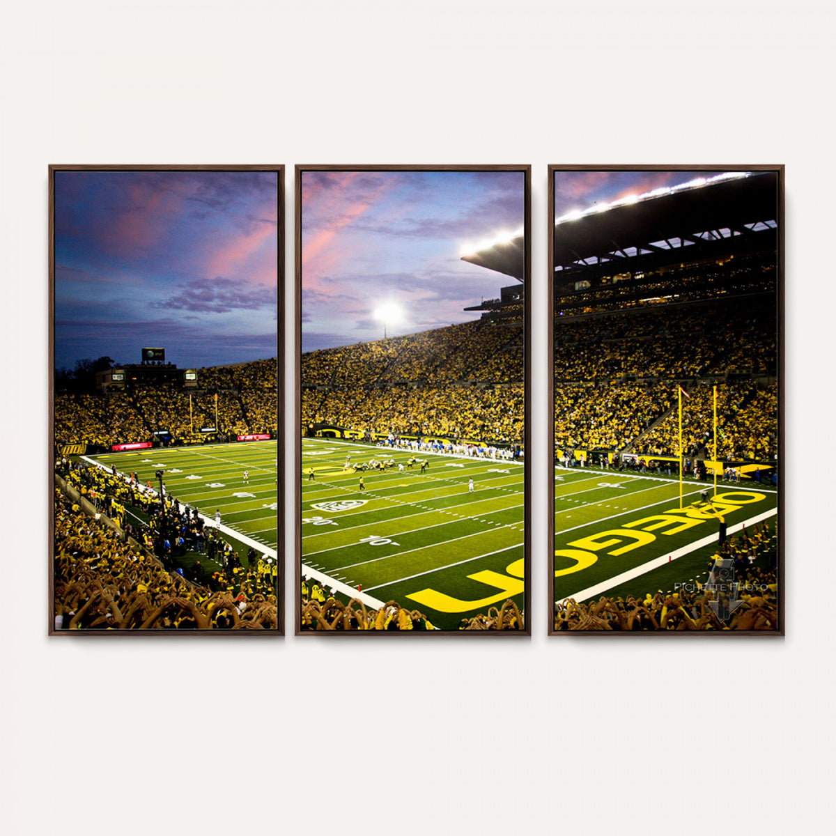 72017-MGV-CV-36X24 - University of Oregon Ducks Football Team Print, Eugene, Framed and Ready to Hang
