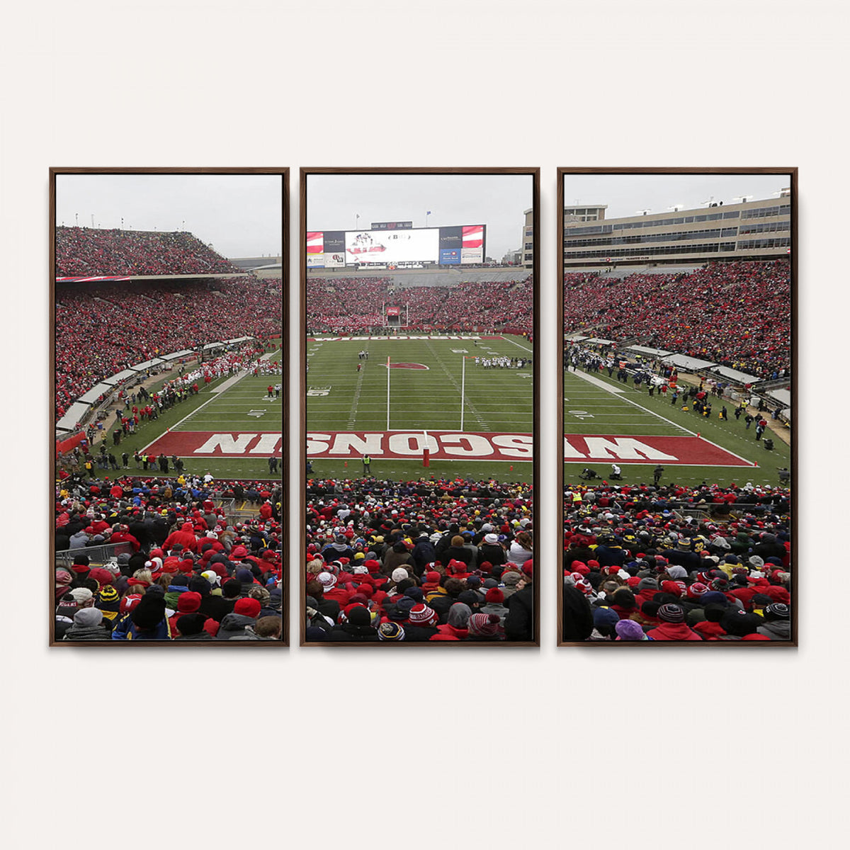 23461-MGV-CV-36X24 - Wisconsin Badgers Team Print Canvas, Madison Camp Randall Stadium Wall Art