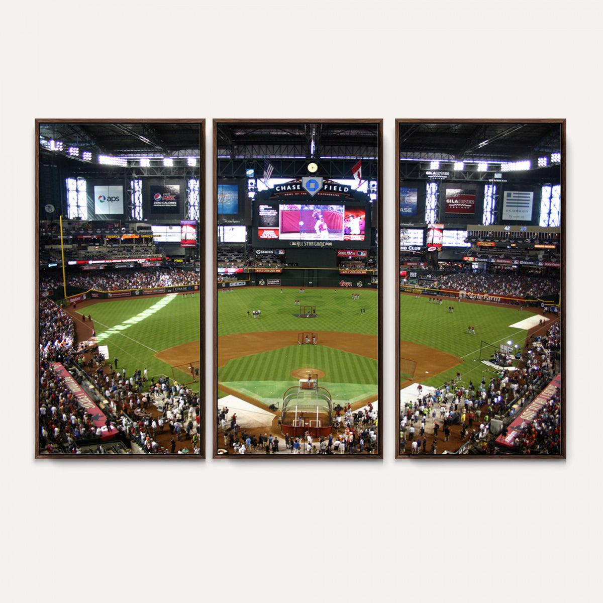 91630-MGV-CV-36X24 - Arizona Diamondbacks Baseball Team Print, Phoenix Chase Field Baseball Stadium Wall Art