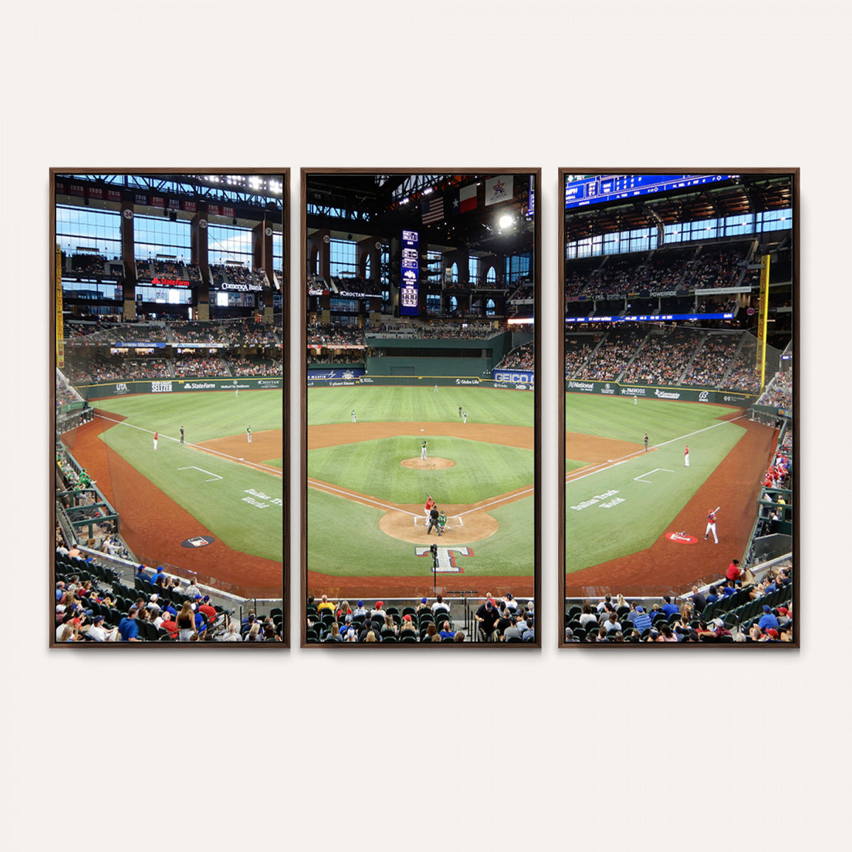 78468-MGV-CV-36X24 - Texas Rangers Baseball Team Print, Arlington Globe Life Field Stadium Wall Art