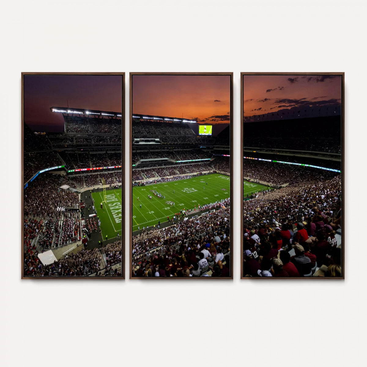 45603-MGV-CV-36X24 - Texas A&M Aggies Football Team Print, College Station Kyle Field Stadium Canvas Wall Art