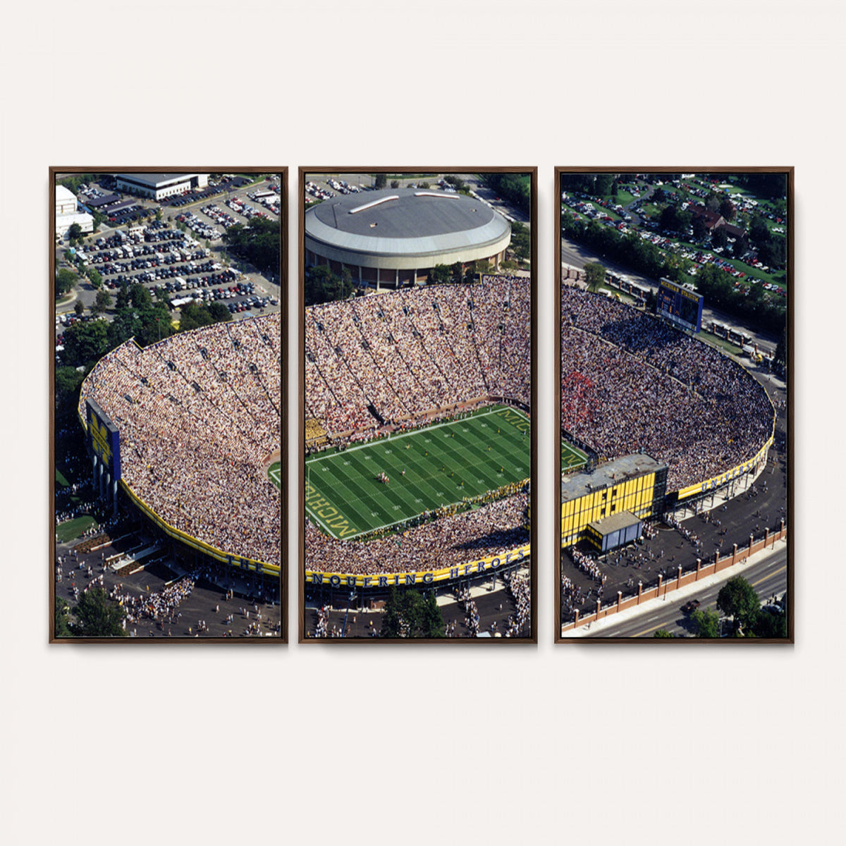 27314-MGV-CV-36X24 - Michigan Wolverines Football Team Print, Ann Arbor Michigan Stadium Wall Art