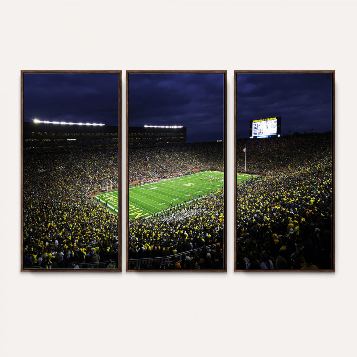 15448-MGV-CV-36X24 - Michigan Wolverines Football Canvas Wall Decor, Football Team Print, Ann Arbor Michigan Stadium