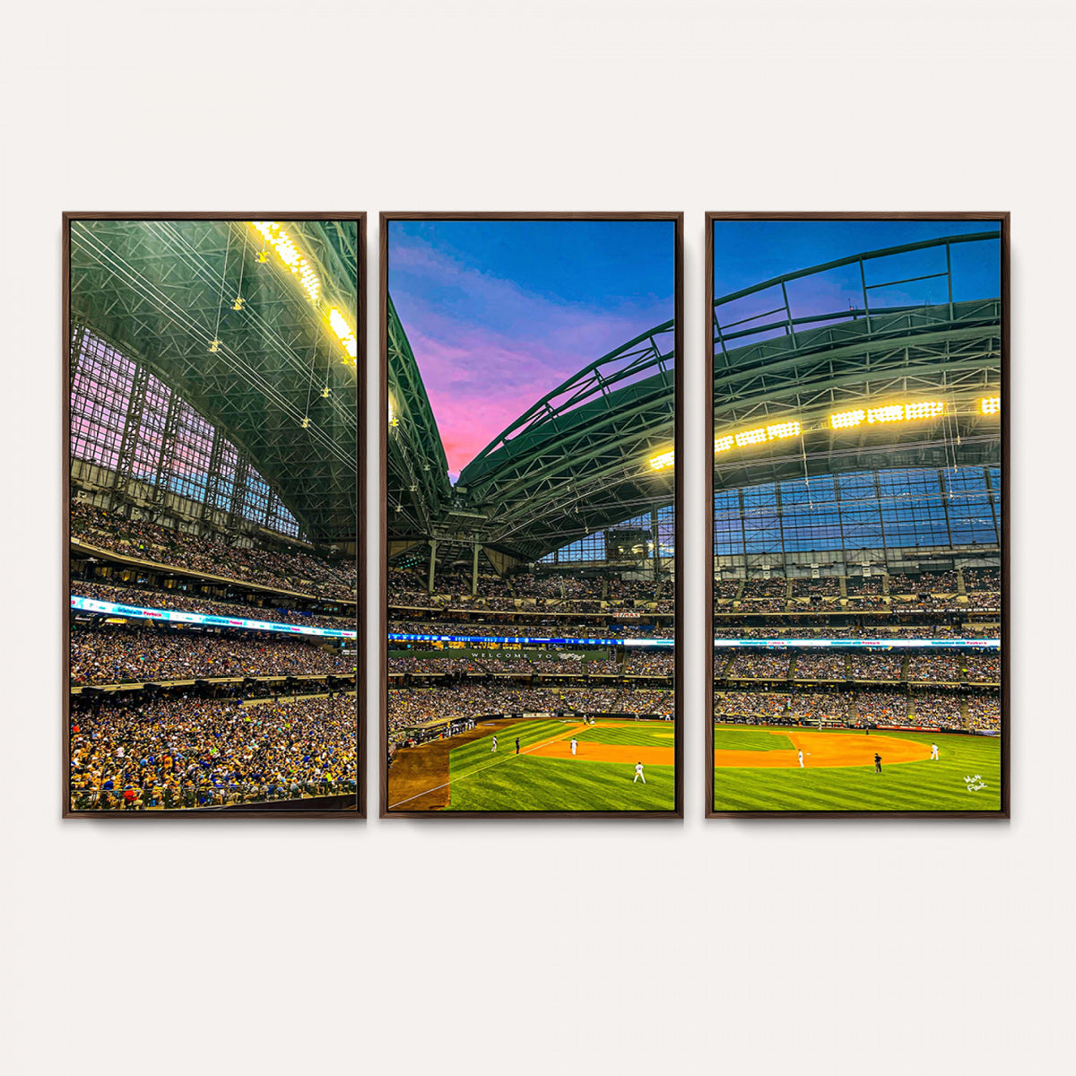 17006-MGV-CV-36X24 - Milwaukee Brewers Baseball Team Print Canvas, American Family Field Stadium Wall Art