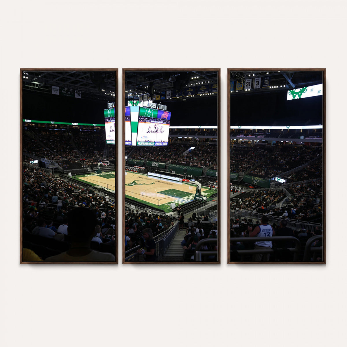69882-MGV-CV-36X24 - Milwaukee Bucks Basketball Print, Fiserv Forum Stadium Wall Art