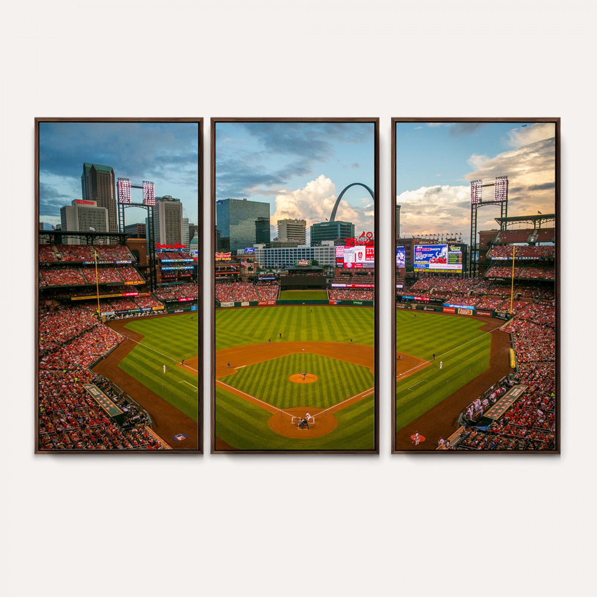 34054-MGV-CV-36X24 - St. Louis Cardinals Baseball Team Print, Busch Stadium Wall Art, Framed and Ready to Hang
