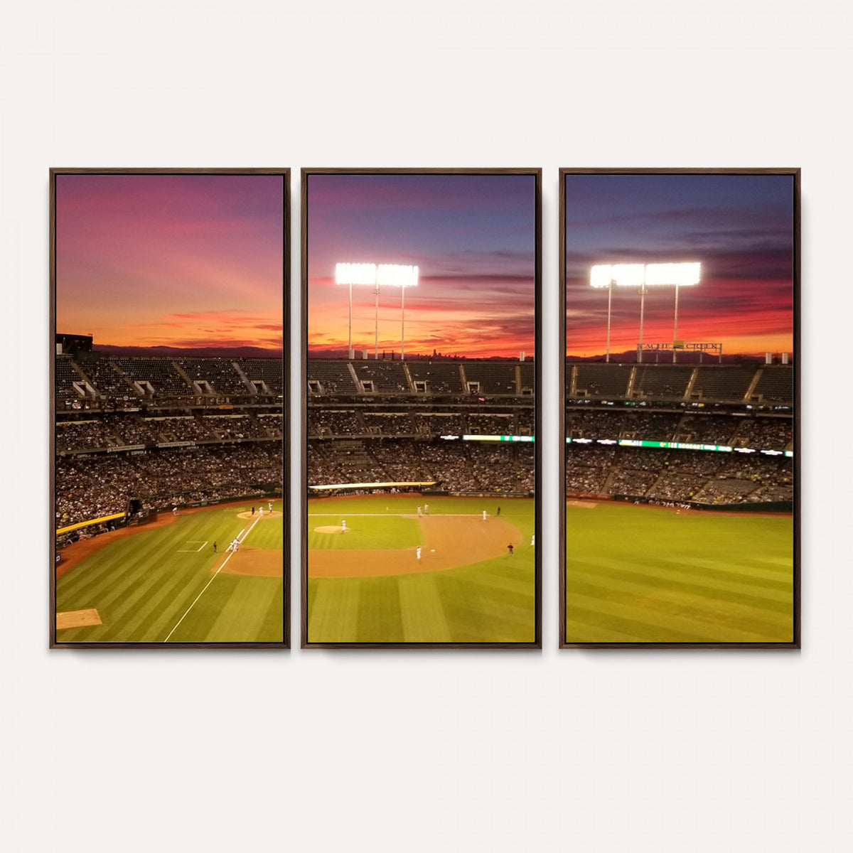 73718-MGV-CV-36X24 - Oakland Athletics Baseball Team Print, Oakland Coliseum