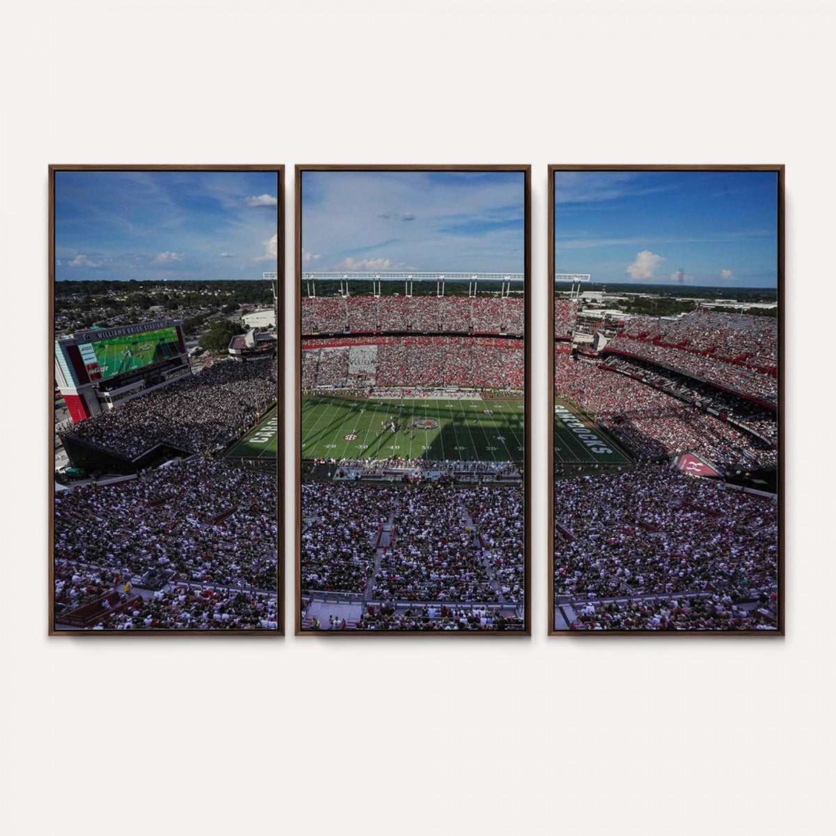 83382-MGV-CV-36X24 - South Carolina Gamecocks Football Team Print, Columbia Williams-Brice Stadium Wall Art