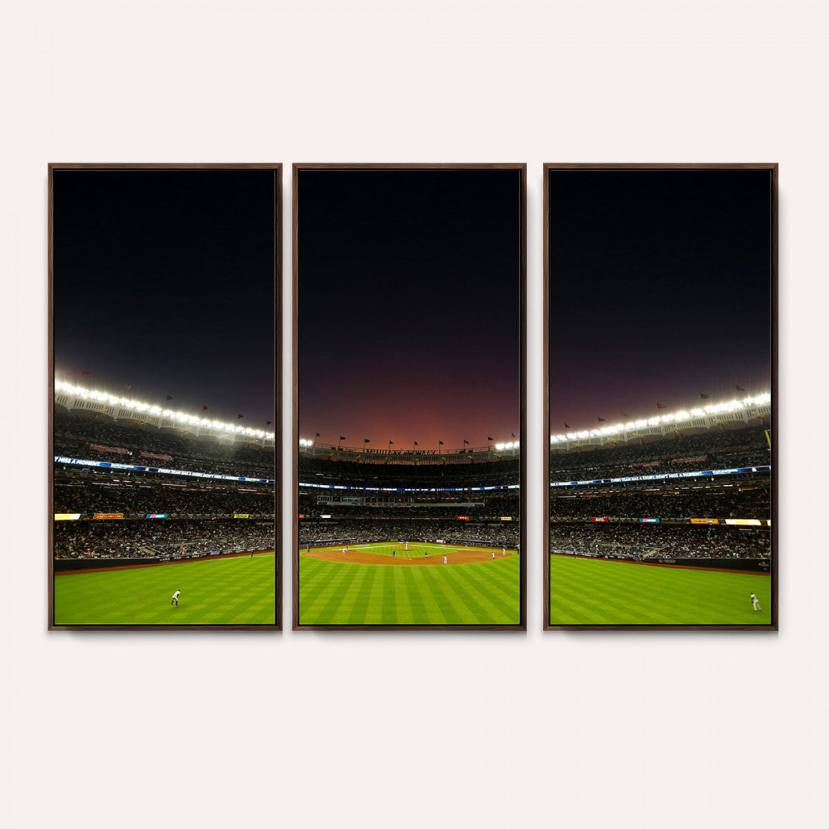 59138-MGV-CV-36X24 - Yankee Stadium Night Game Triple Canvas, New York Yankees Stadium Wall Art
