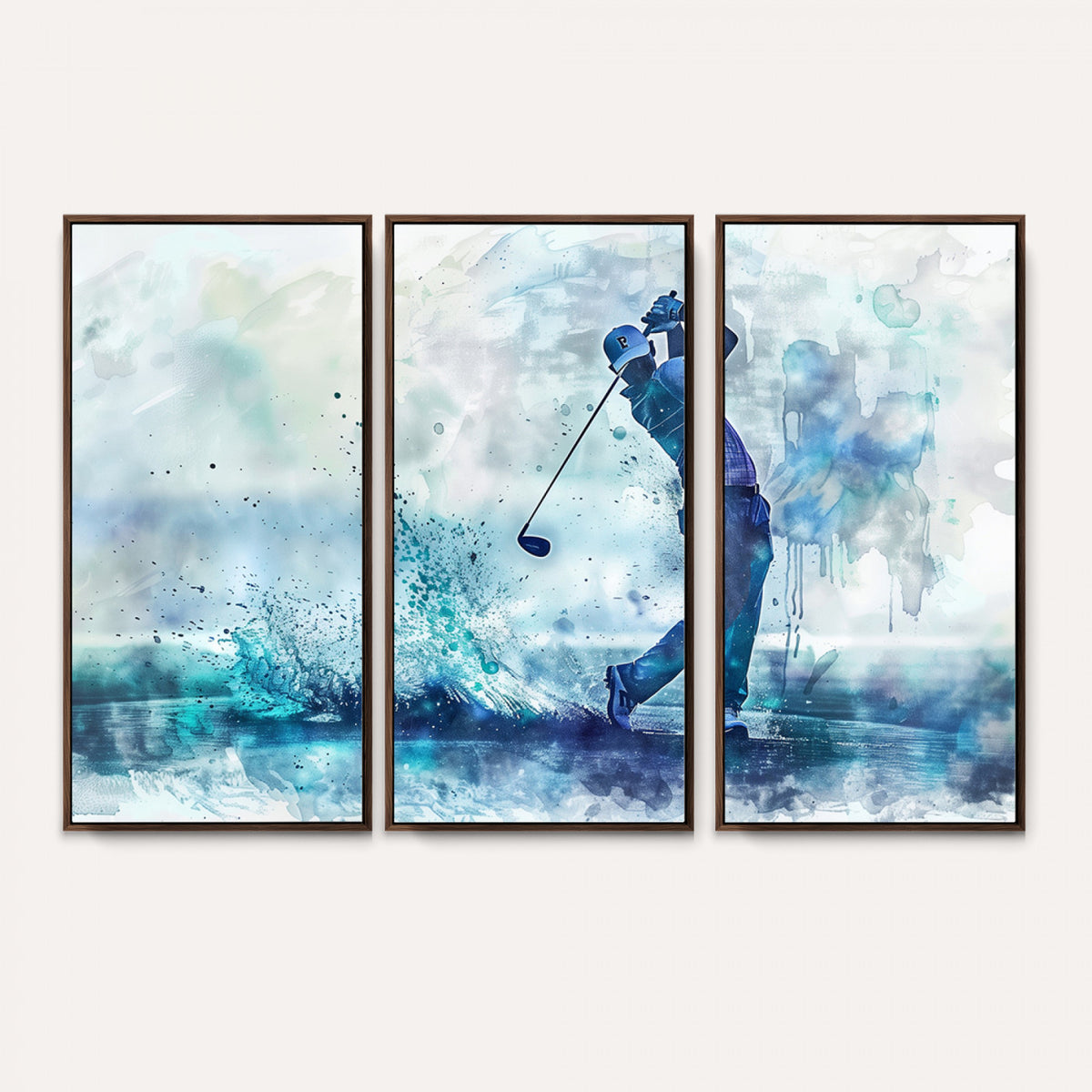 45328-MGV-CV-36X24 - Watercolor Abstract Golf Swing Wall Art Canvas Print