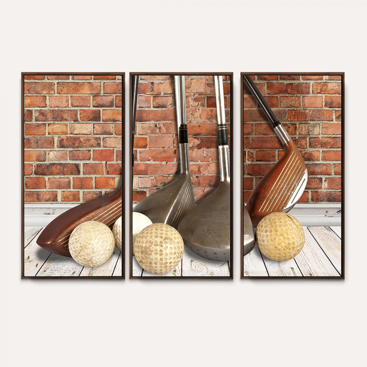 71818-MGV-CV-36X24 - Vintage Golf Ball Wall Art Canvas Print, Golf Decor for Men | Extra Large 3 Piece Canvas Wall Art
