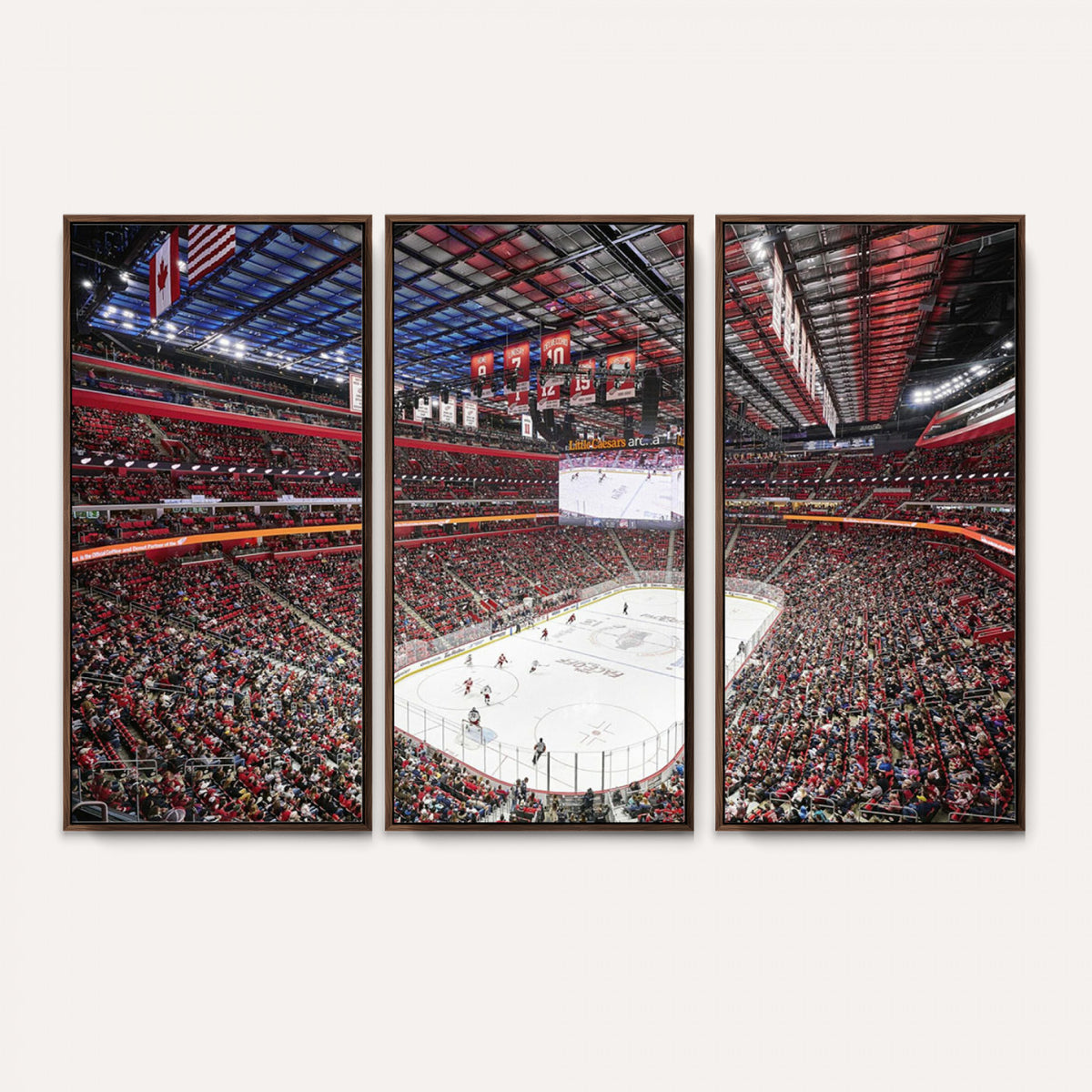 62263-MGV-CV-36X24 - Barton Malow Little Caesars Arena Detroit Wall Art Canvas Print - Detroit Hockey and Basketball