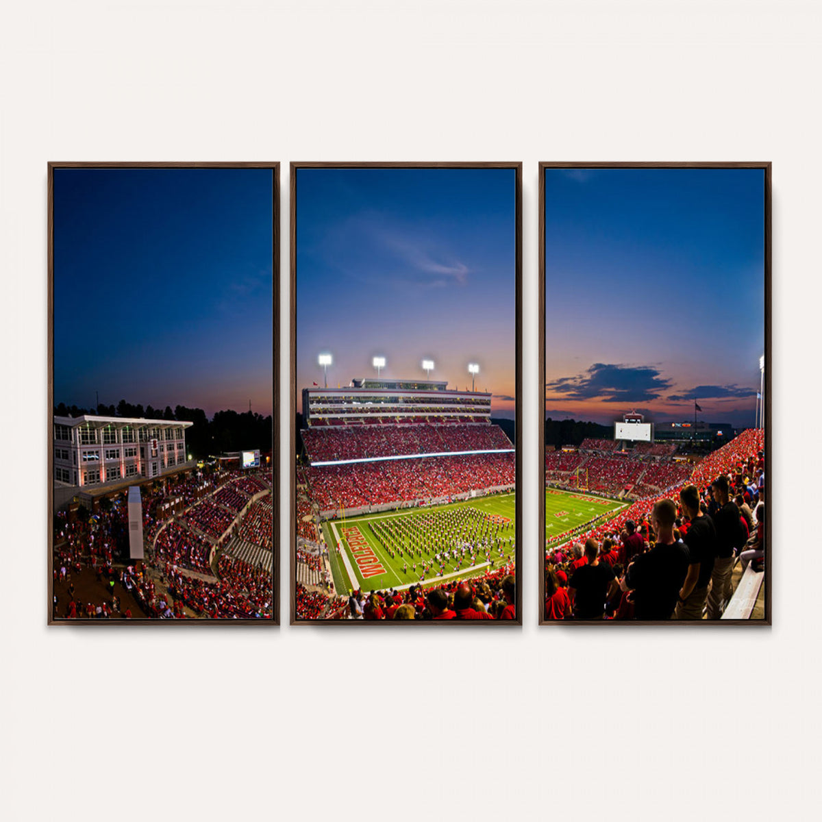 33313-MGV-CV-36X24 - NC State Wolfpack Football Team Print - Raleigh Carter-Finley Stadium Wall Art Canvas Print
