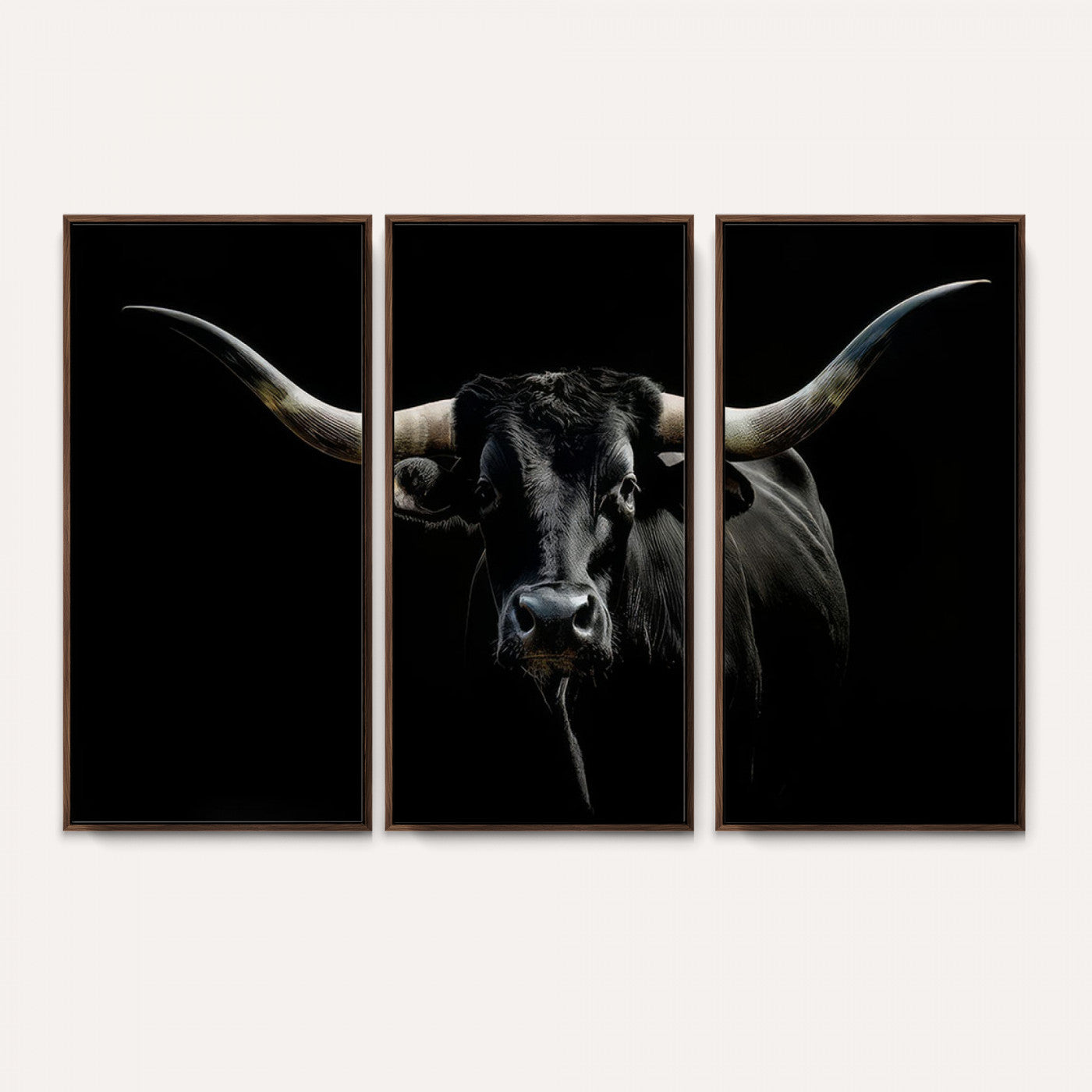 37889-MGV-CV-36X24 - Texas Longhorn Canvas Wall Art - Rustic Western Longhorn Bull Print in Brown & Black - Farmhouse Decor for Living Room, Office, or Ranch
