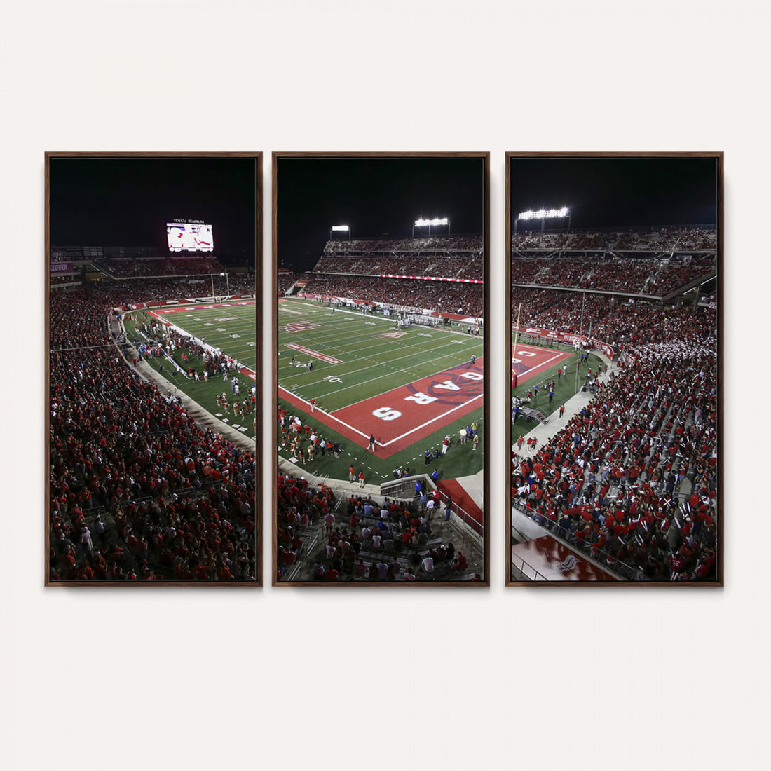 Houston Cougars Football Team Print, Houston TDECU Stadium, Framed and Ready to Hang