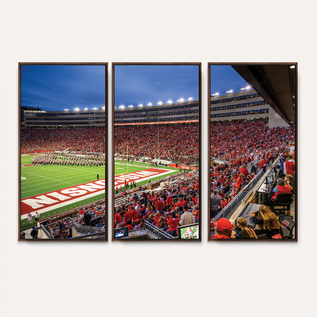 57601-MGV-CV-36X24 - Wisconsin Badgers Football Team Print - Madison Camp Randall Stadium Wall Art, Wisconsin Badgers