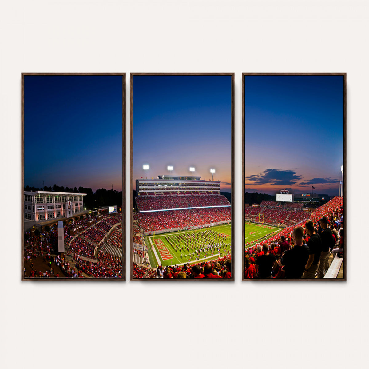76202-MGV-CV-36X24 - Wolfpack Football Team Wall Art Print - Raleigh Carter-Finley Stadium Wall Art Canvas Print