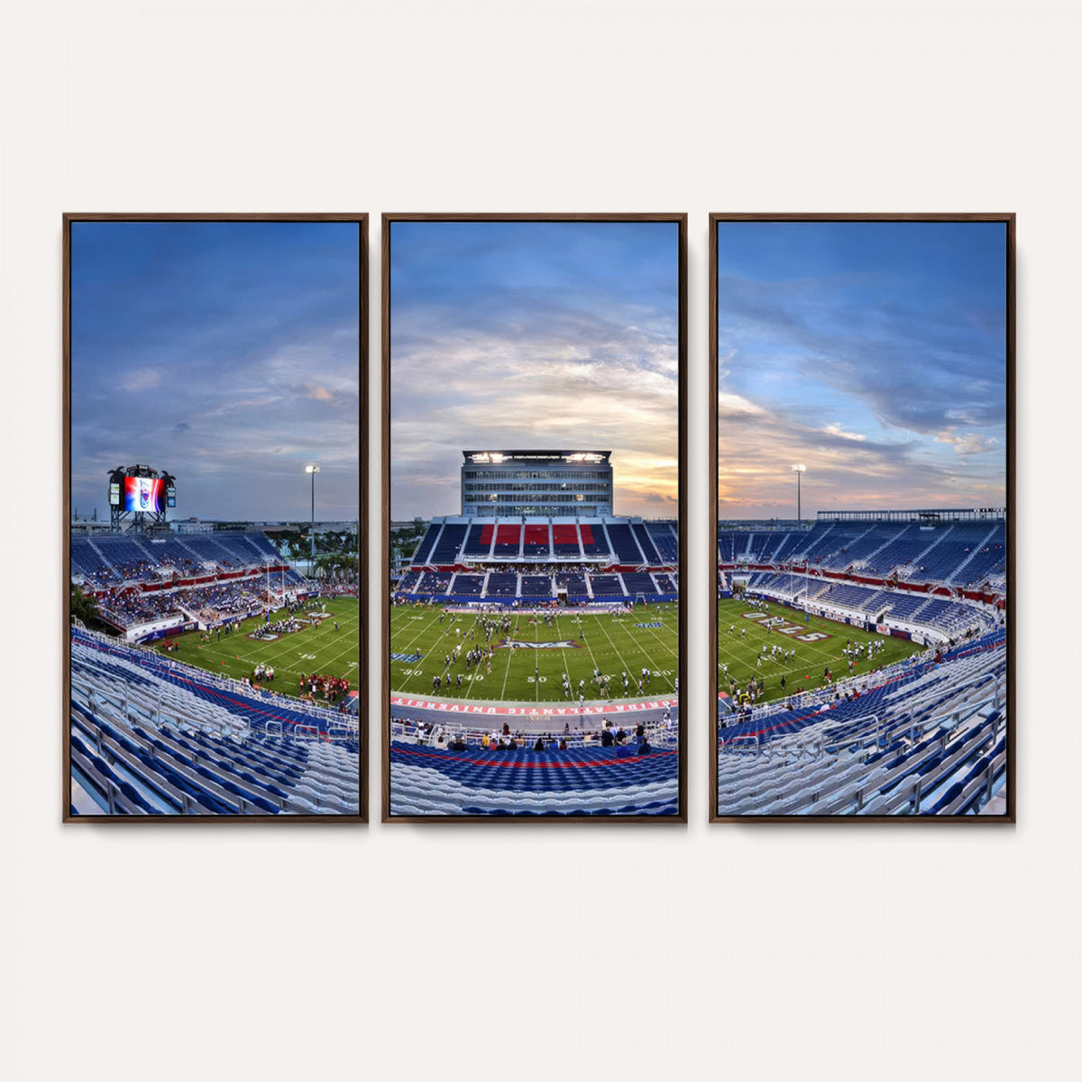 69559-MGV-CV-36X24 - Florida Atlantic University Owls Football Team Print - Boca Raton FAU Stadium Wall Art Canvas Print