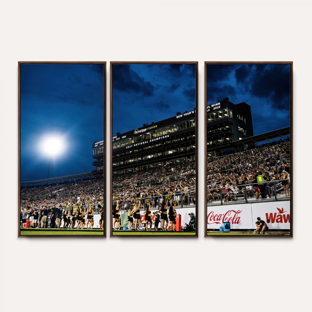 40217-MGV-CV-36X24 - UCF Knights Football Team Print - Orlando FBC Mortgage Stadium Wall Art Canvas Print