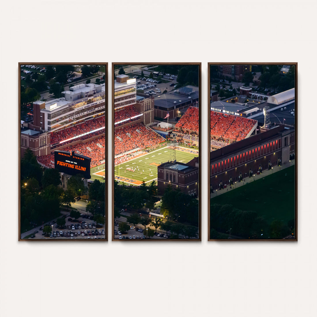 University of Illinois Fighting Illini Football Team Print, Home Bar Wall Decor