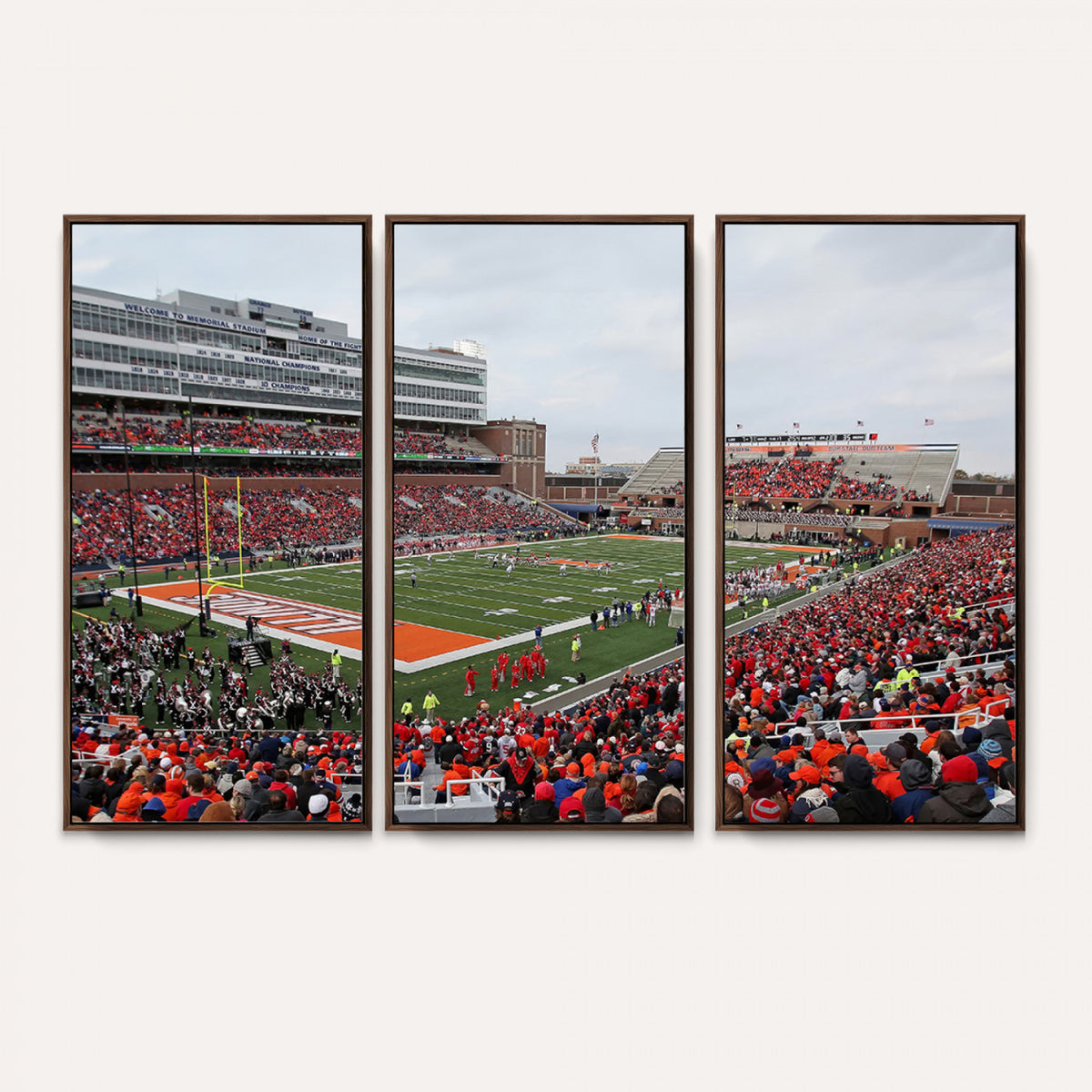 86851-MGV-CV-36X24 - University of Illinois Fighting Illini Football Team Print - Champaign Illinois Memorial Stadium