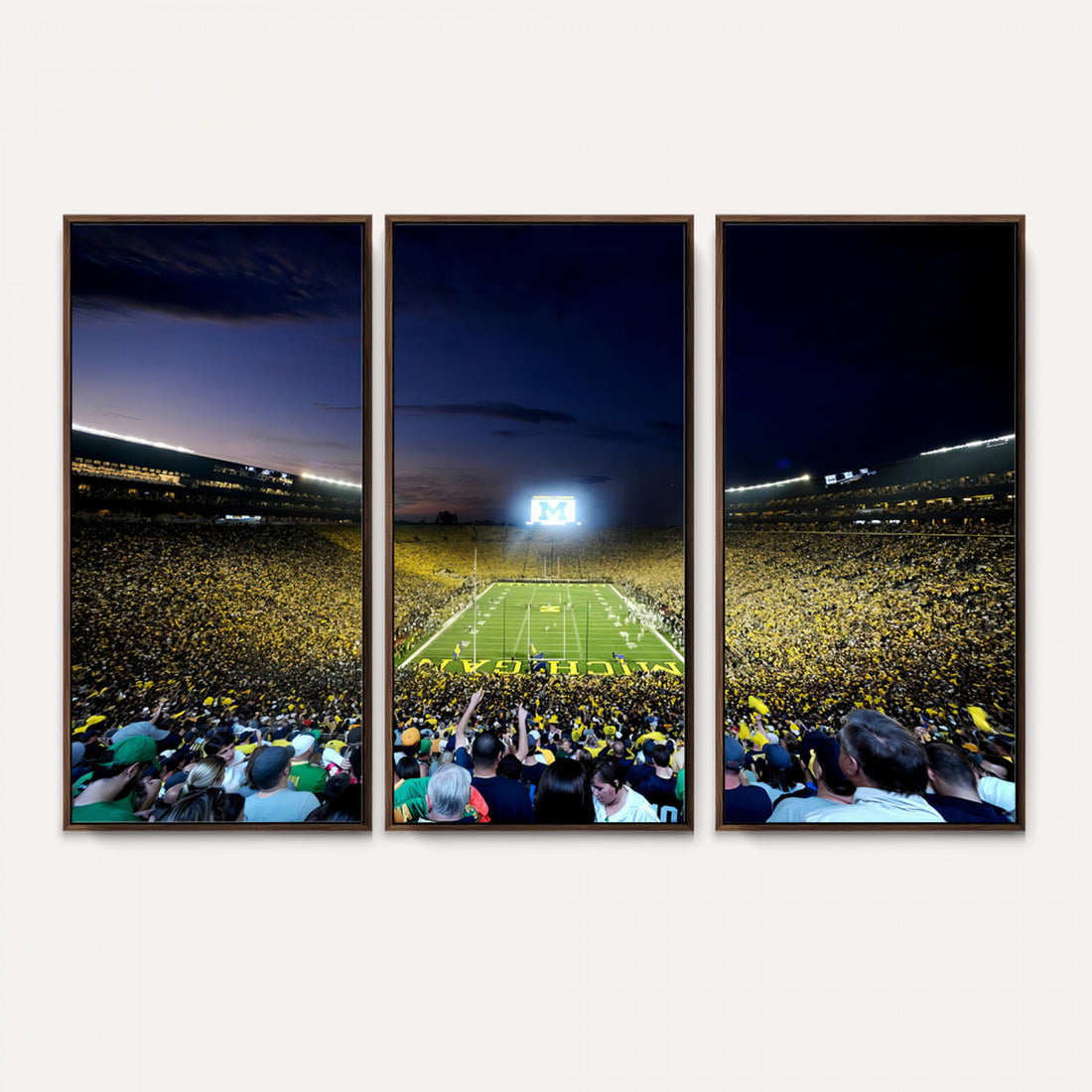 University of Michigan Wolverines Football Team Print, Ann Arbor, Extra Large Game Room Wall Decor