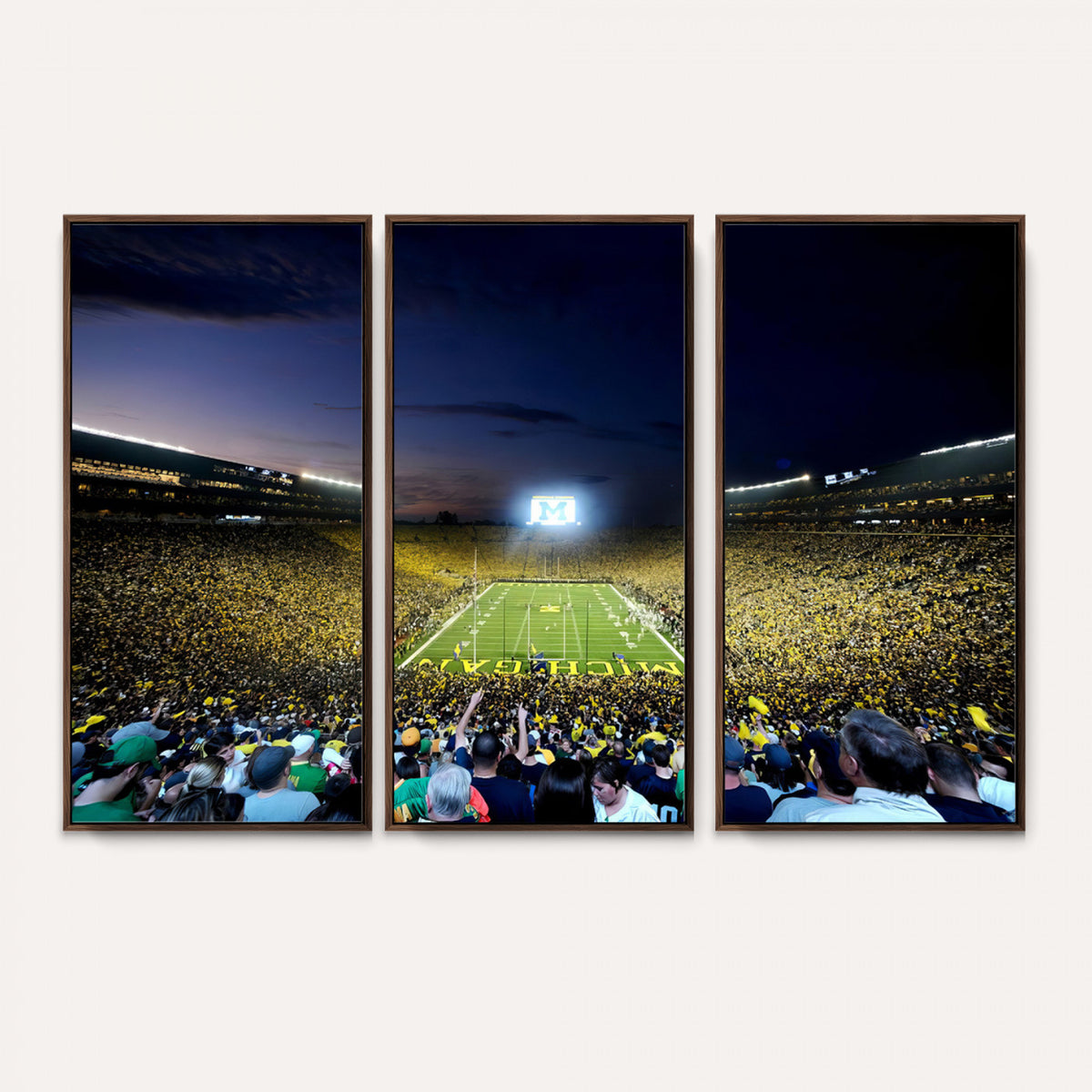 22115-MGV-CV-36X24 - University of Michigan Wolverines Football Team Print - Ann Arbor Michigan Stadium Canvas Print