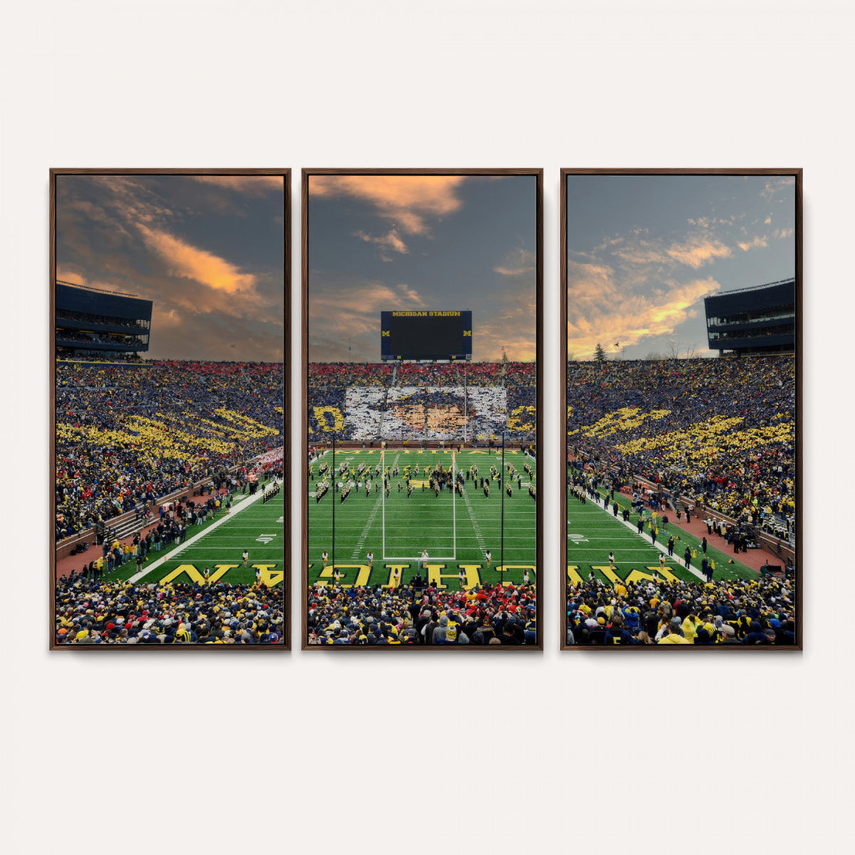 81843-MGV-CV-36X24 - University of Michigan Wolverines Print Canvas, Football Team Print - Ann Arbor Michigan Stadium