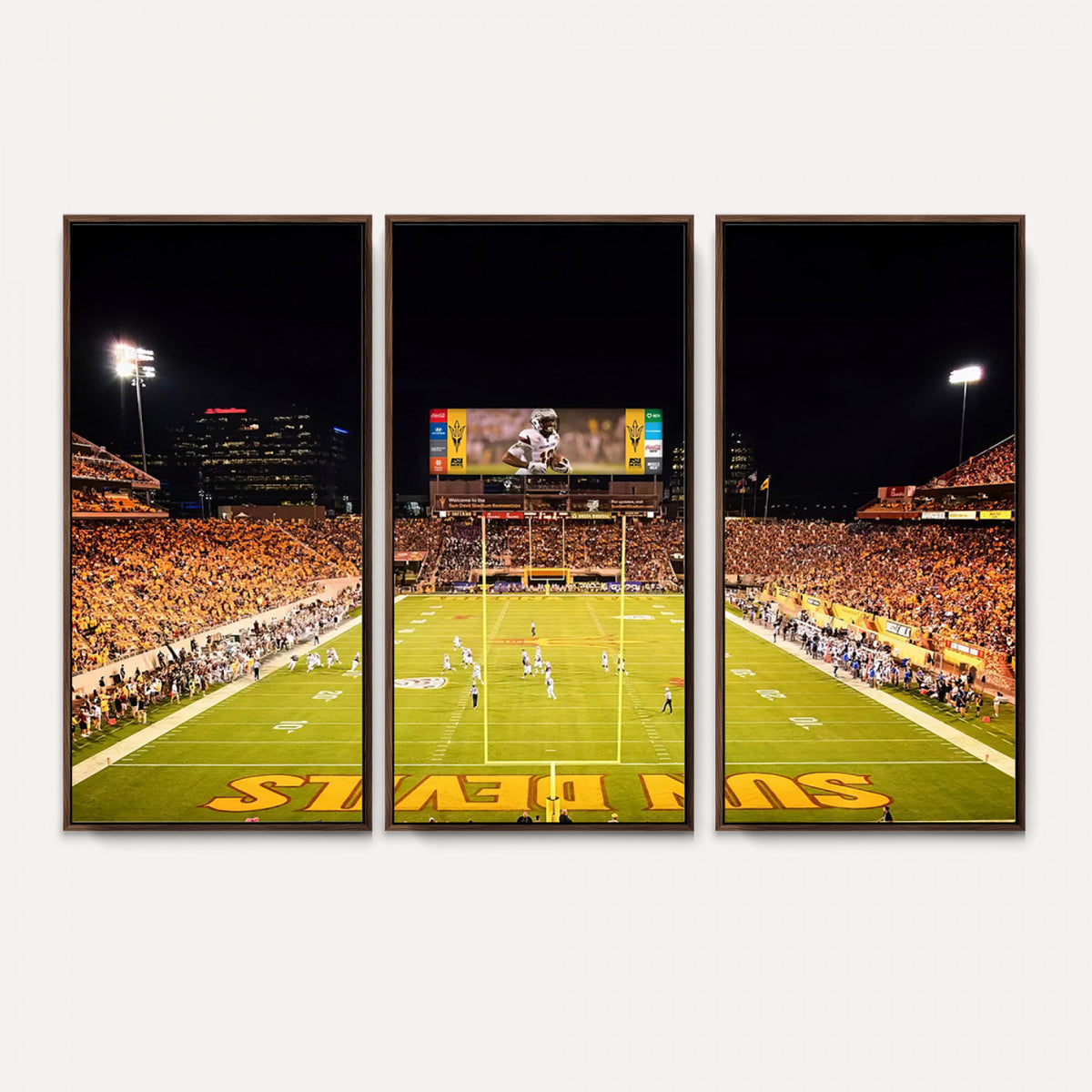 87612-MGV-CV-36X24 - ASU Sun Devils Football Team Print - Phoenix Mountain America Stadium Canvas Print