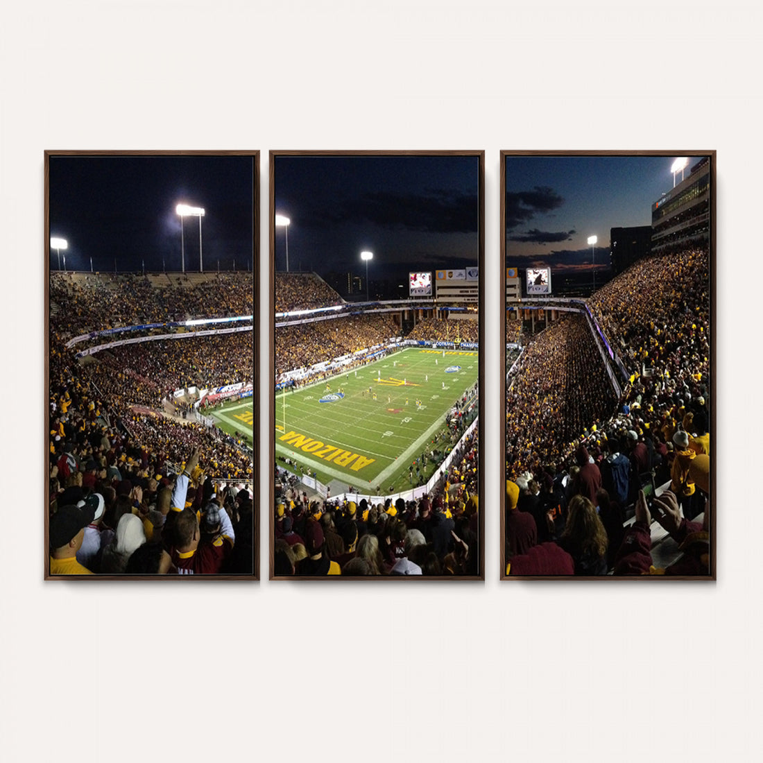 ASU Sun Devils Football Team Print Canvas, Tempe Mountain America Stadium