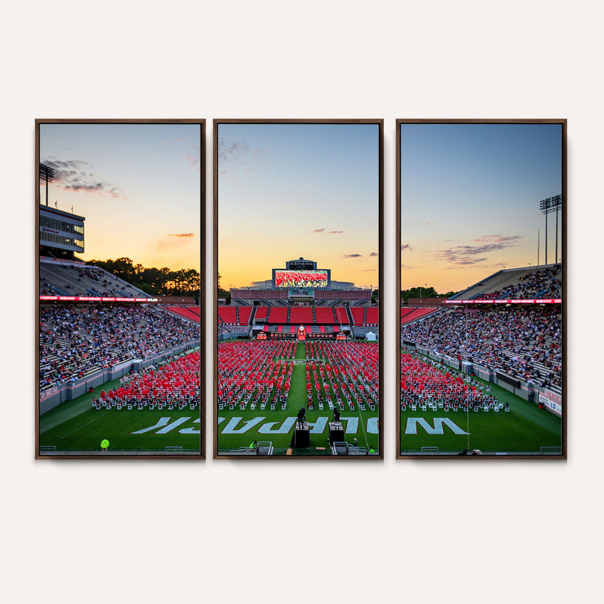 35266-MGV-CV-36X24 - NC State Wolfpack Football Team Print Wall Art - Raleigh Carter-Finley Stadium Wall Art Canvas Print