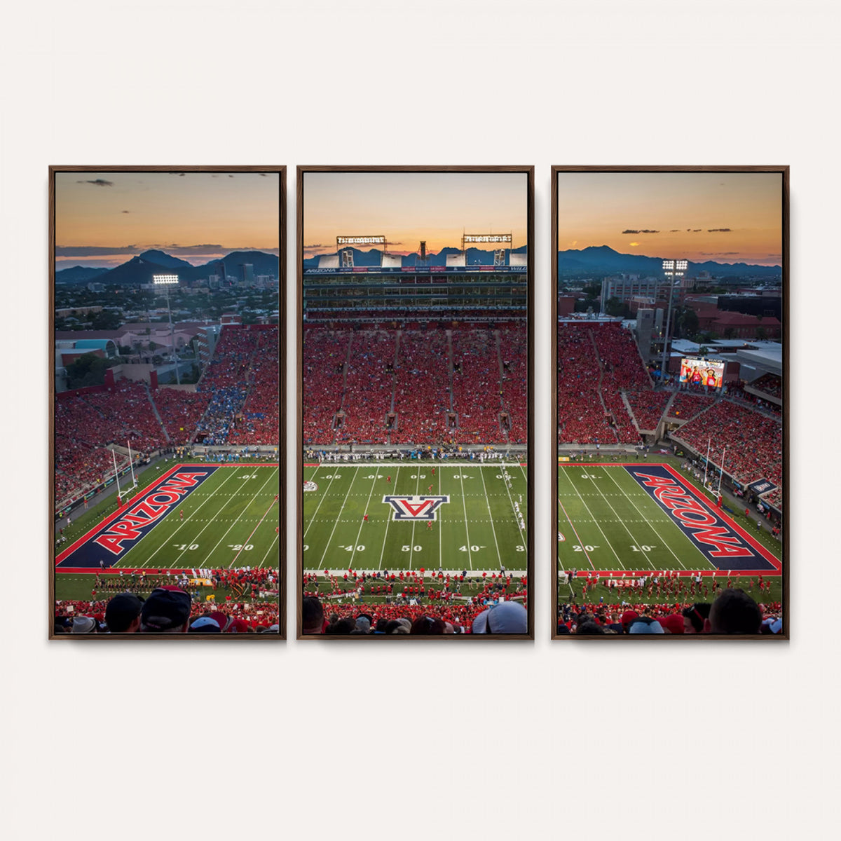 45563-MGV-CV-36X24 - Arizona Wildcats Football Team Print - Tucson Arizona Stadium Wall Art Canvas Print