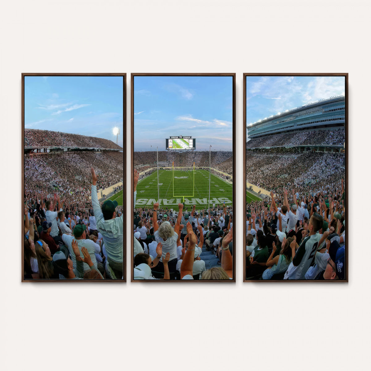 73105-PAN-FL-20X10 - Michigan State Spartans Football Team Art Print - East Lansing Spartan Stadium Wall Art Canvas Print
