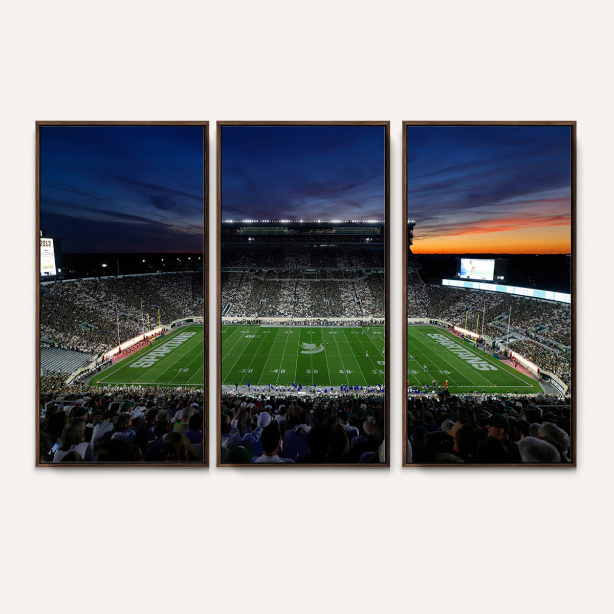 49074-PAN-FL-20X10 - Michigan State Spartans Football Team Print - East Lansing Spartan Stadium Canvas Print