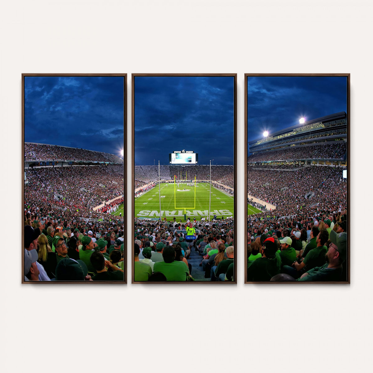 35248-PAN-FL-20X10 - Michigan State Spartans Football Team Print - East Lansing Spartan Stadium Wall Art Canvas Print
