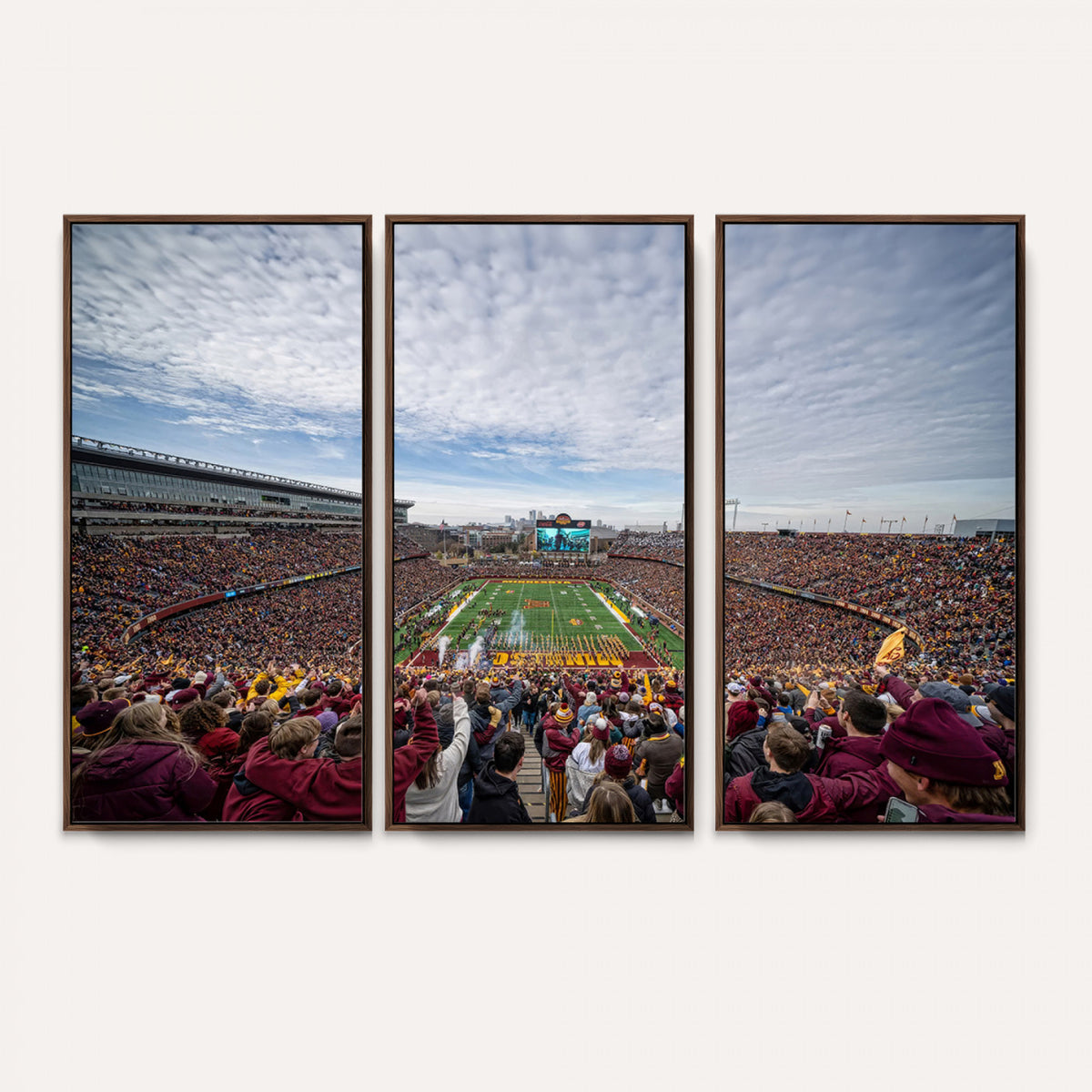38459-PAN-FL-20X10 - University of Minnesota Golden Gophers Football Team Print - Minneapolis Huntington Bank Stadium Art