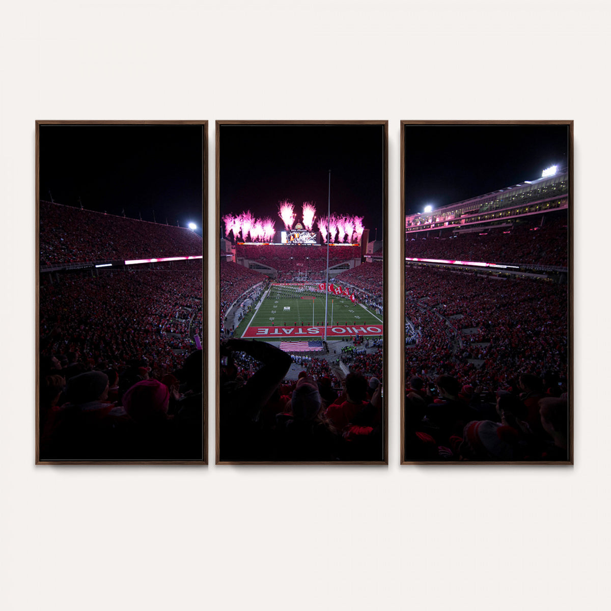 20483-PAN-FL-20X10 - Ohio State University Buckeyes Football Team Print - Columbus Ohio Stadium Wall Art Canvas Print